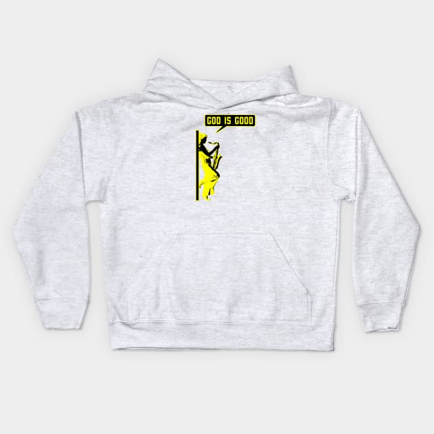 Christian saxophone player (saxophonist) in yellow and black color Kids Hoodie by Christian ever life